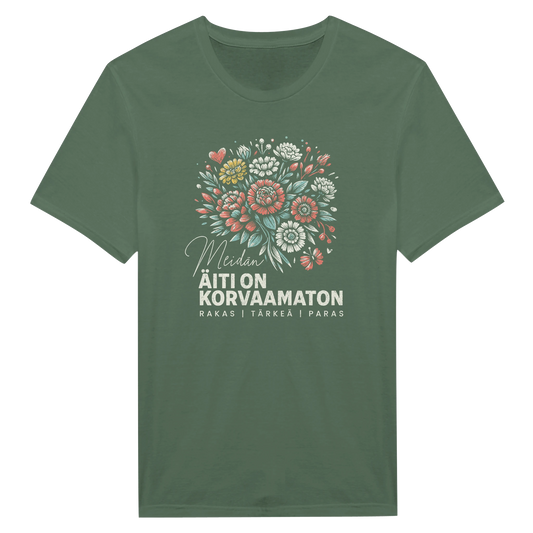 Meidän Äiti On Korvaamaton - Unisex T-paita – tuotekuva
