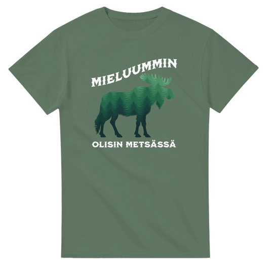 Mieluummin Olisin Metsässä Hirvi v.2 - 3XL - 5XL T - paita - Mun Paita
