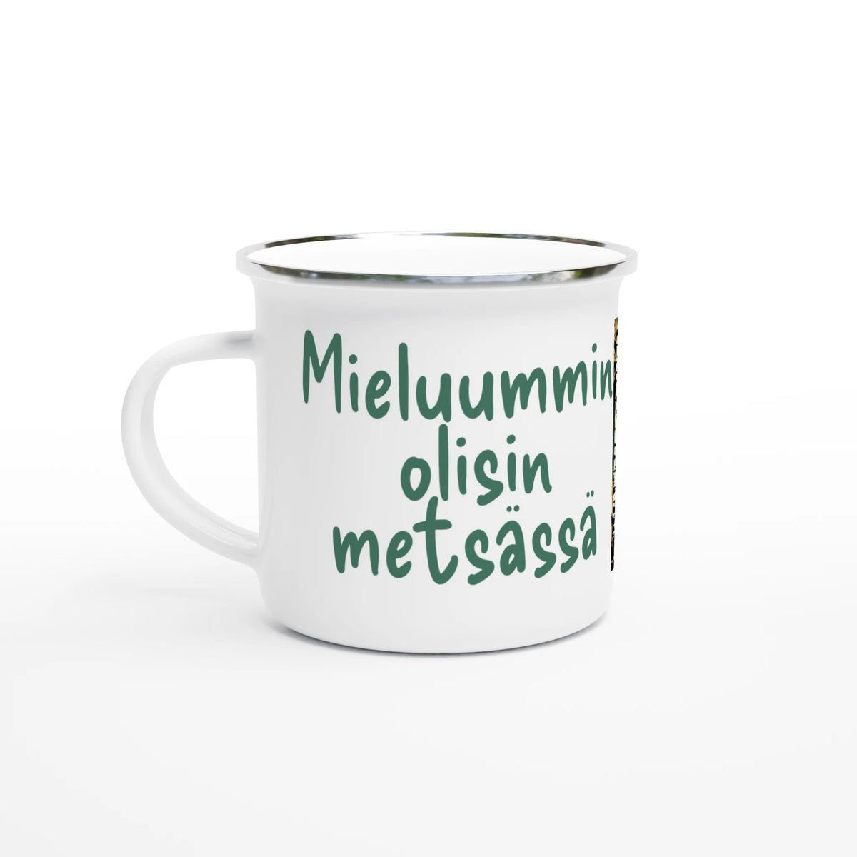 Mieluummin Olisin Metsässä Syksy - Emalimuki 3,5dl - Mun Paita