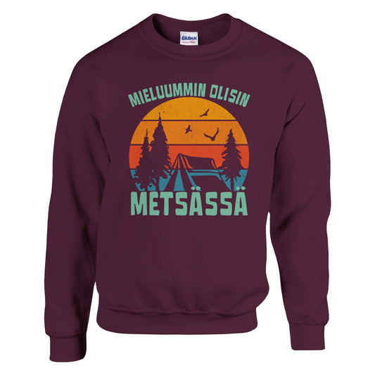 Mieluummin Olisin Metsässä v.6 - Collegepaita - Mun Paita