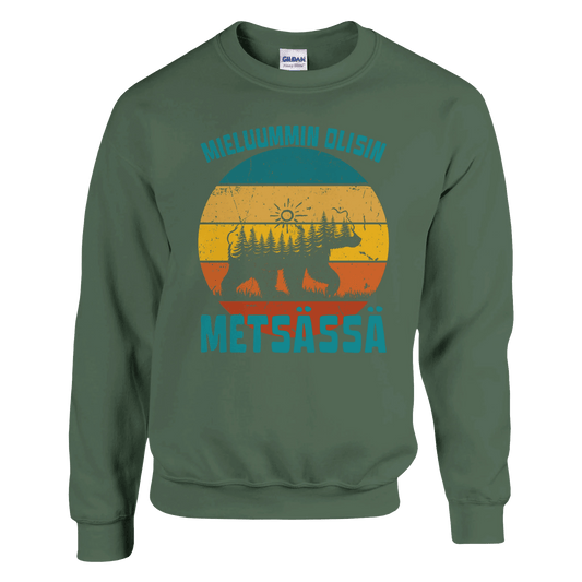 Mieluummin Olisin Metsässä v.7 - Collegepaita - Mun Paita