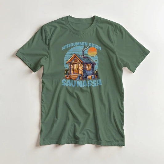 Mieluummin Olisin Saunassa v.3 - 3XL - 5XL T - paita - Mun Paita