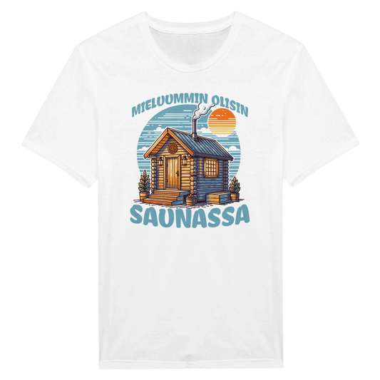 Mieluummin Olisin Saunassa v.3 - Miesten T - paita - Mun Paita
