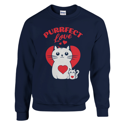 Purrfect Love Kissat - Collegepaita - Mun Paita
