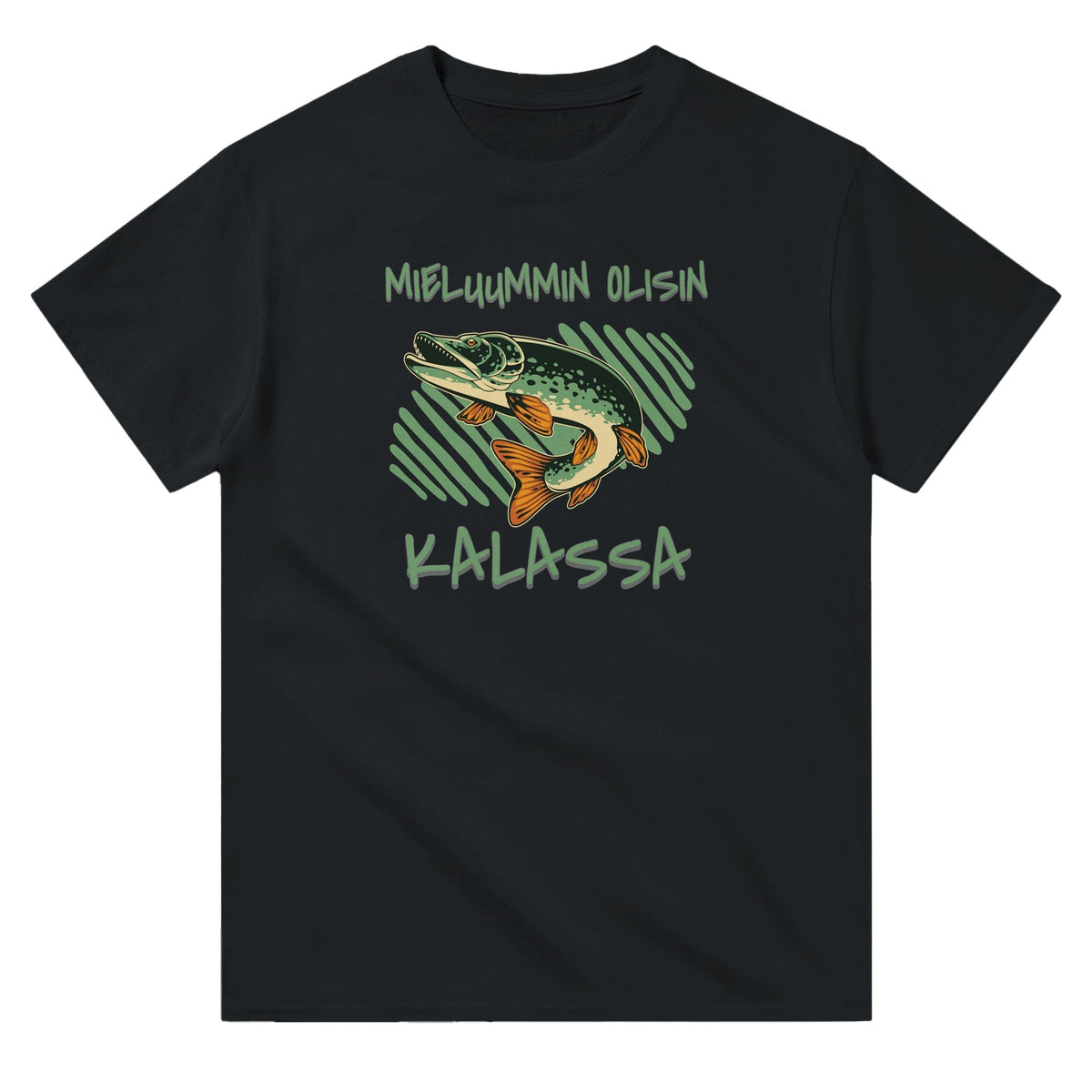Kalastamassa 3XL–5XL t-paidat – Mukavat ja hauskat paidat isommille kalastajille - Mun Paita