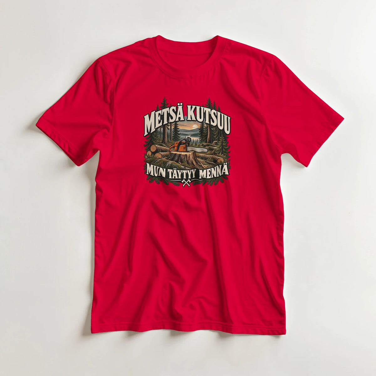Metsä kutsuu Sahuria - 3XL - 5XL T-paita – tuotekuva