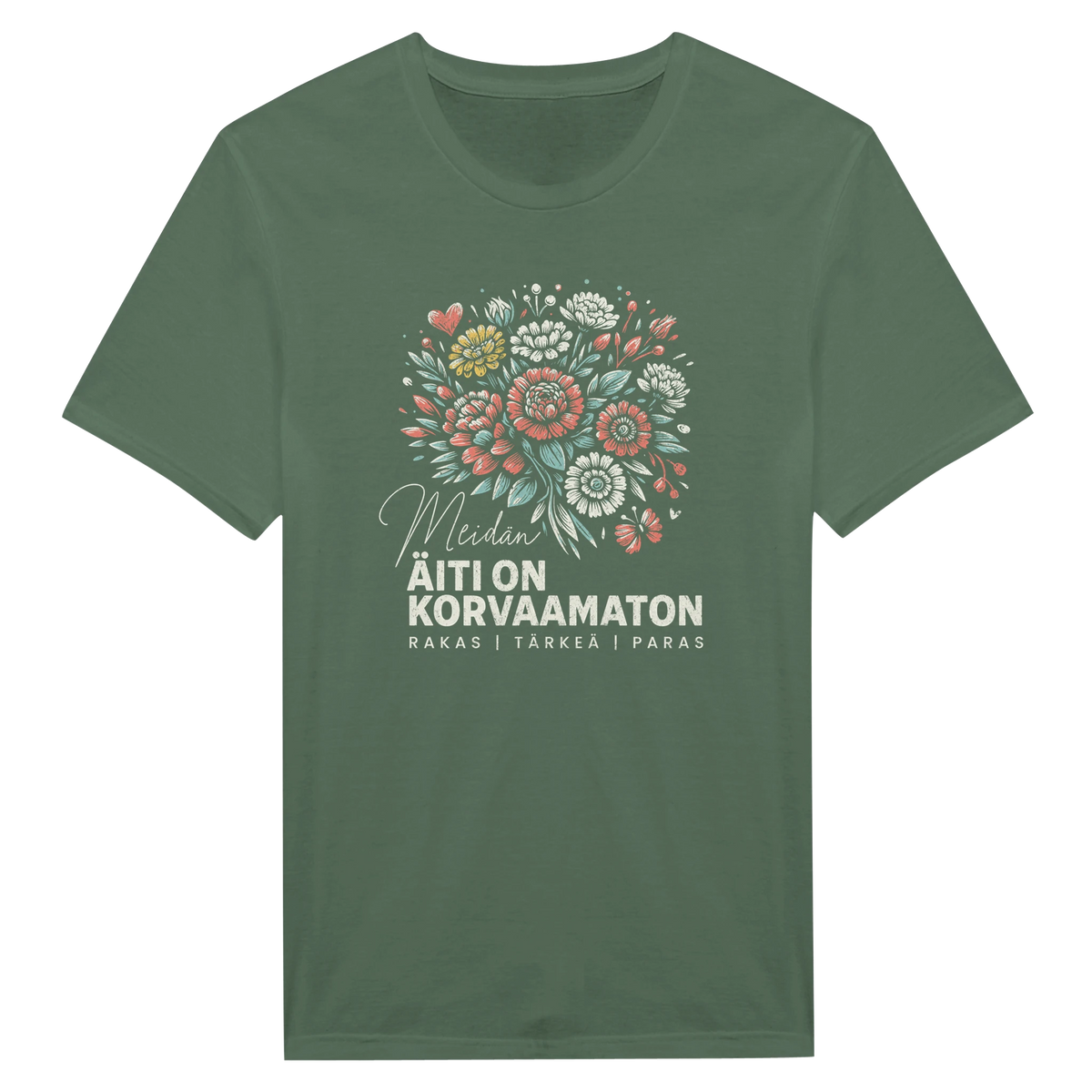Meidän Äiti On Korvaamaton - Unisex T-paita – tuotekuva