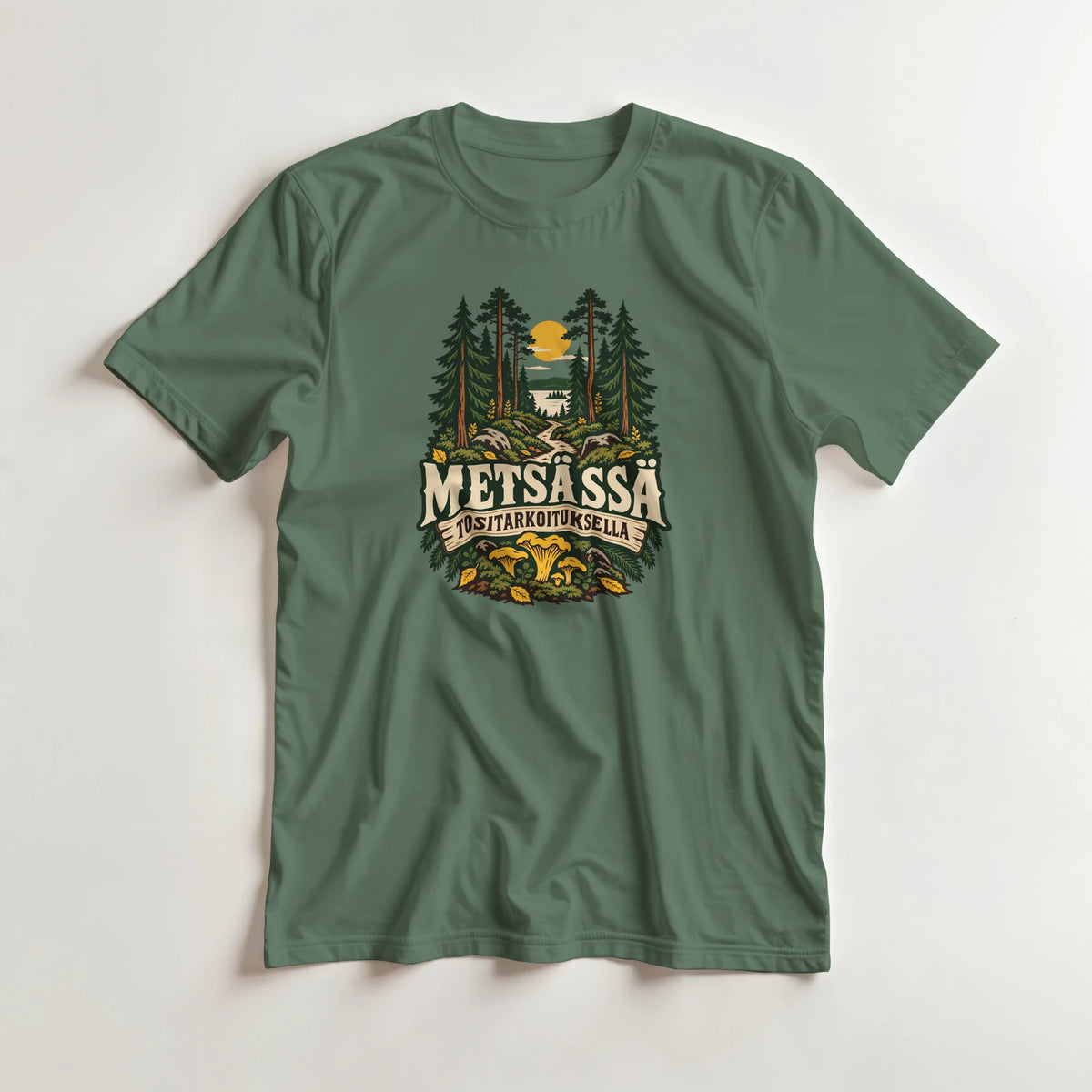 Metsässä tositarkoituksella - 3XL - 5XL T-paita – tuotekuva