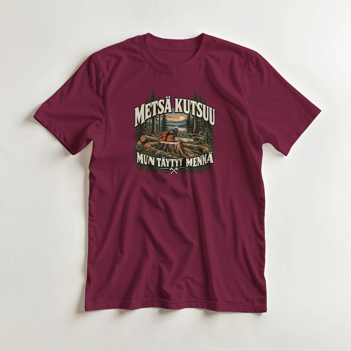 Metsä kutsuu Sahuria - 3XL - 5XL T-paita – tuotekuva