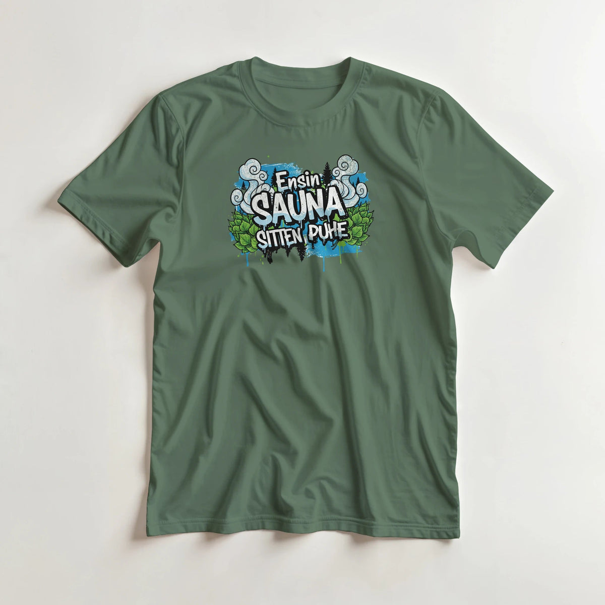 Ensin Sauna, Sitten Puhe - 3XL - 5XL T - paita - Mun Paita