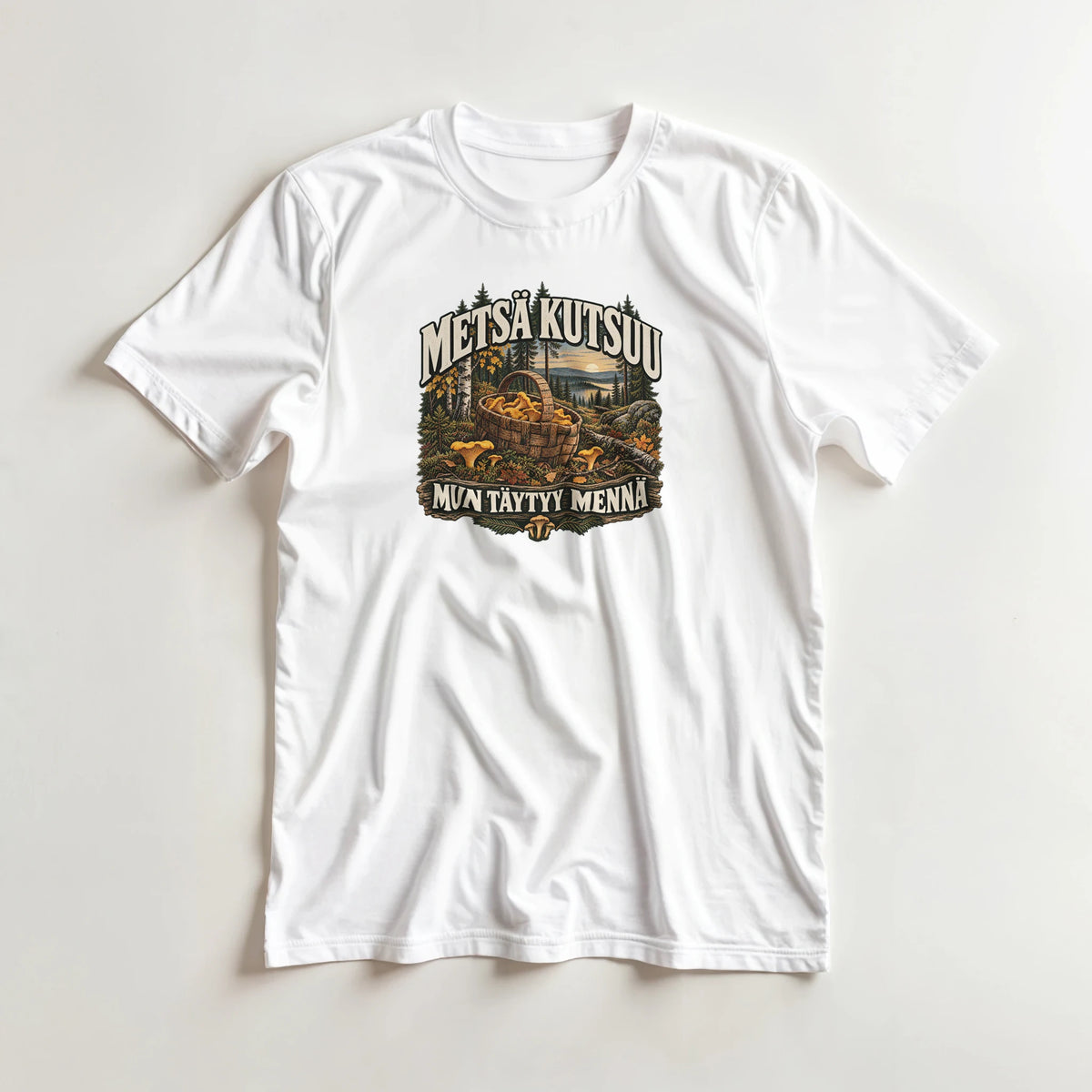 Metsä Kutsuu - Syksy ja Sienet - 3XL - 5XL T-paita – tuotekuva