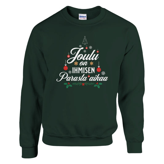 Joulu On Ihmisen Parasta Aikaa - Collegepaita - Mun Paita