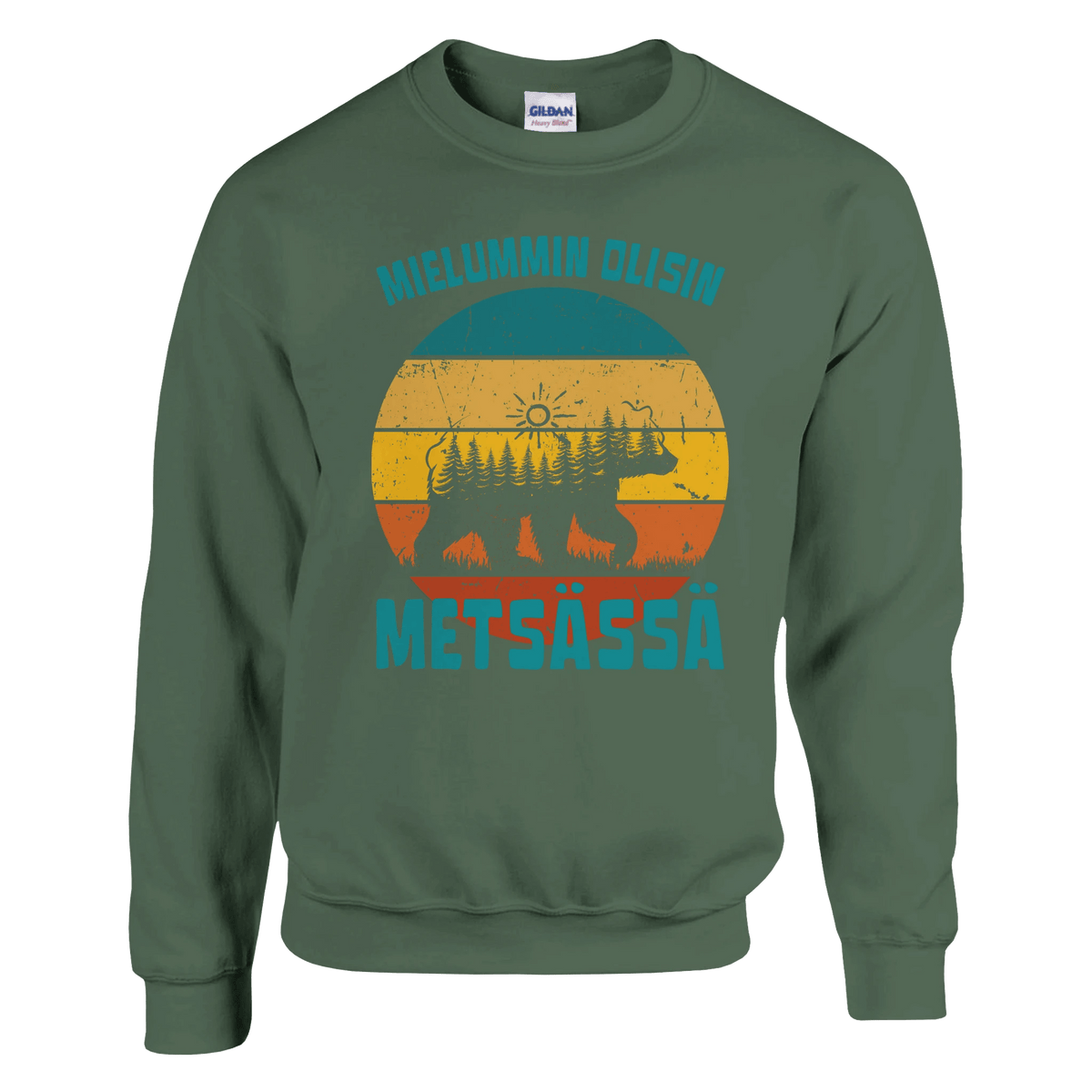 Mielummin Olisin Metsässä Karhu - Collegepaita - Mun Paita