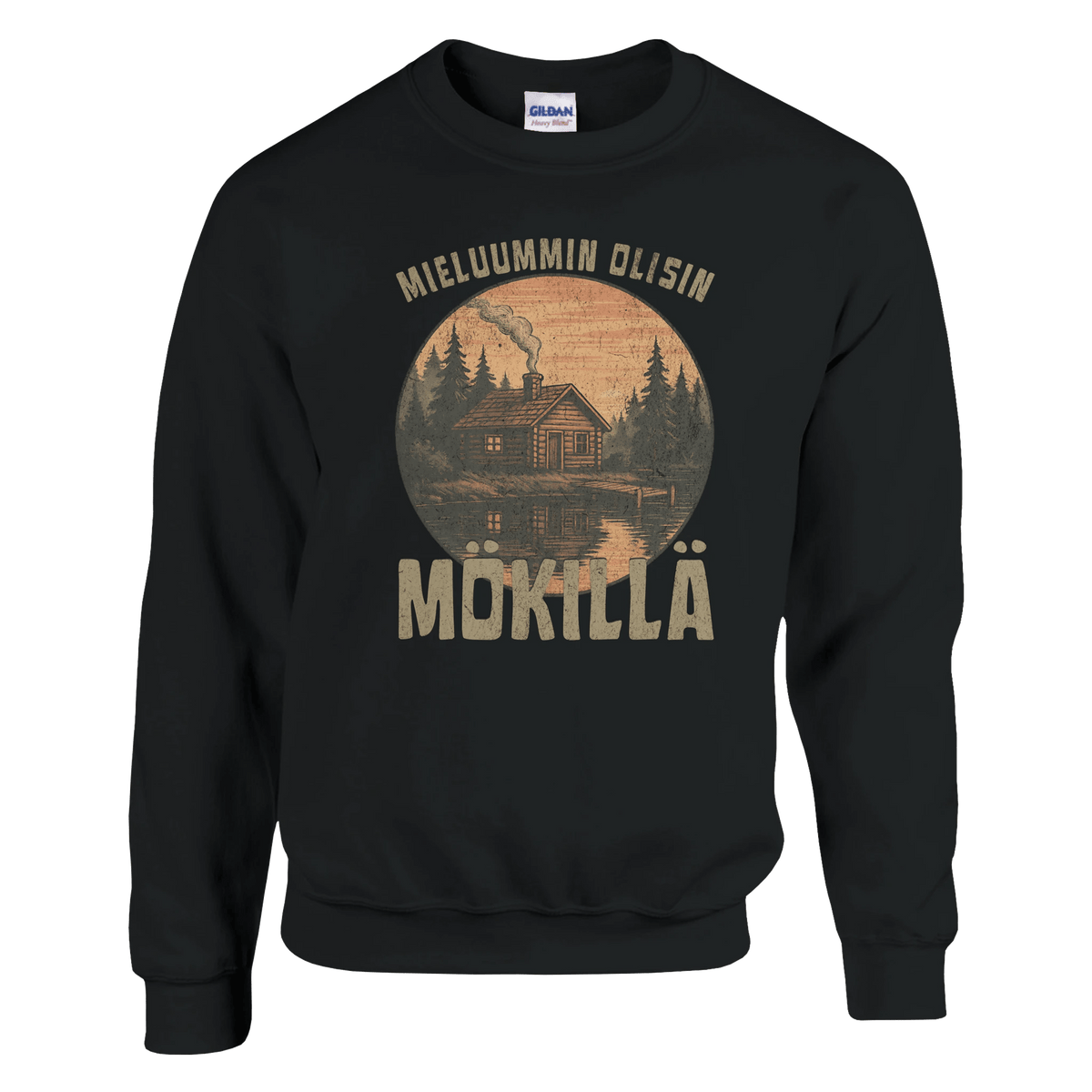 Mieluummin Olisin Hirsimökillä - Collegepaita - Mun Paita