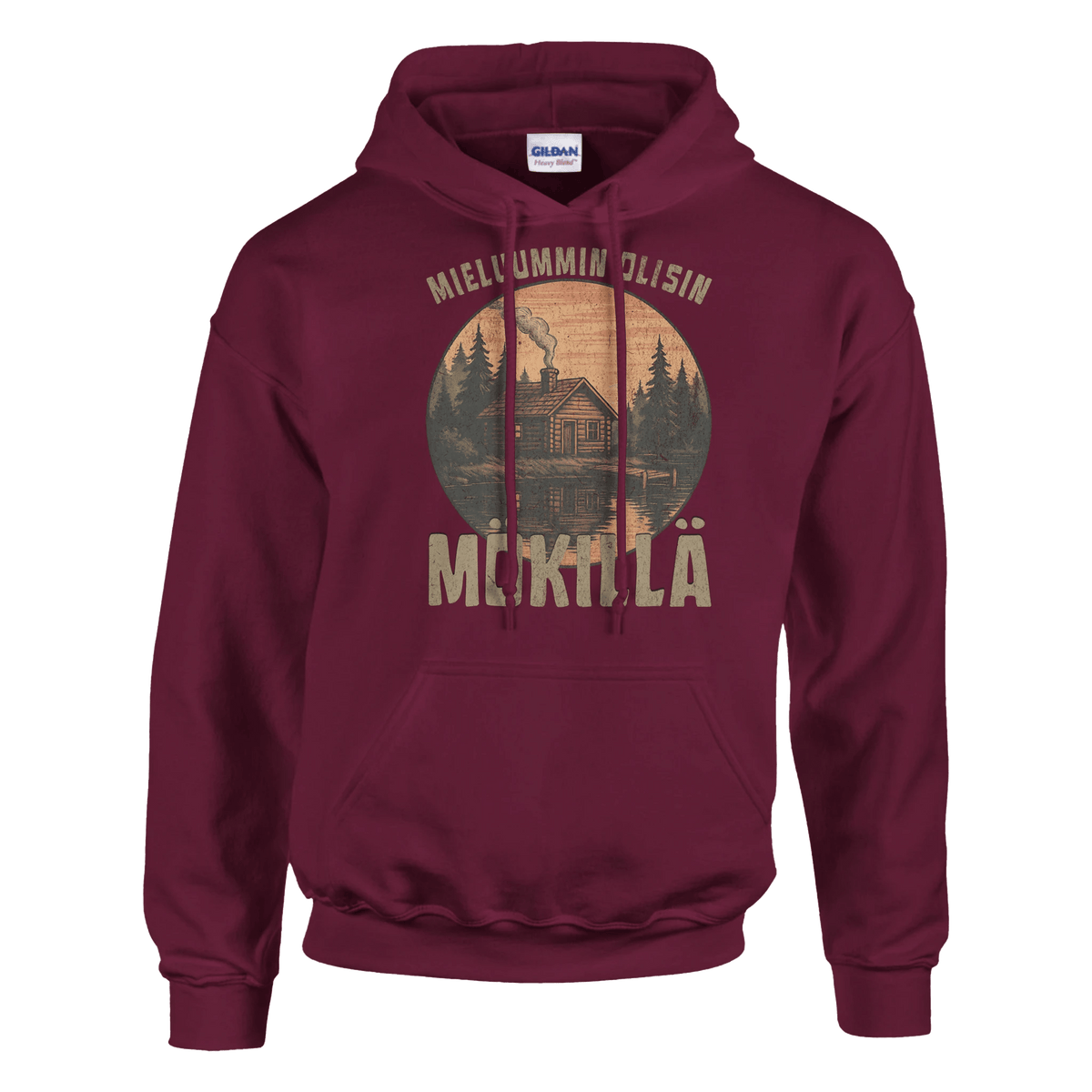 Mieluummin Olisin Hirsimökillä - Huppari - Mun Paita