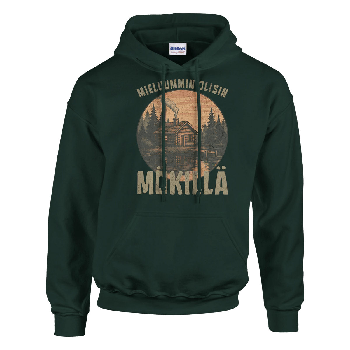 Mieluummin Olisin Hirsimökillä - Huppari - Mun Paita