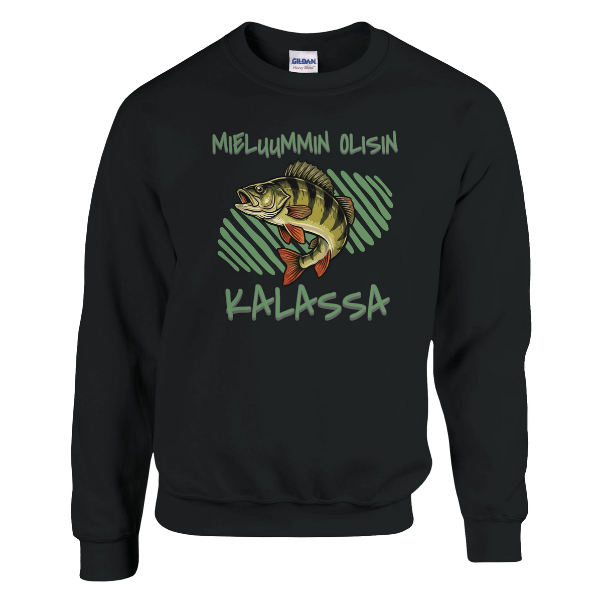 Mieluummin Olisin Kalassa - Ahven - Collegepaita - Mun Paita