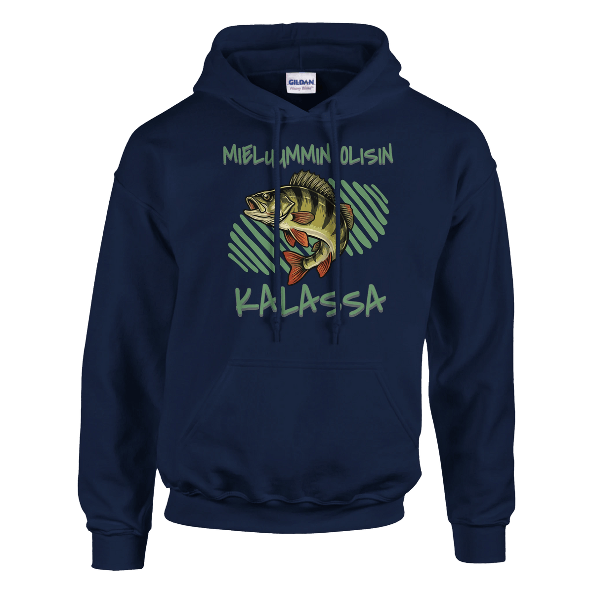 Mieluummin Olisin Kalassa - Ahven - Huppari - Mun Paita