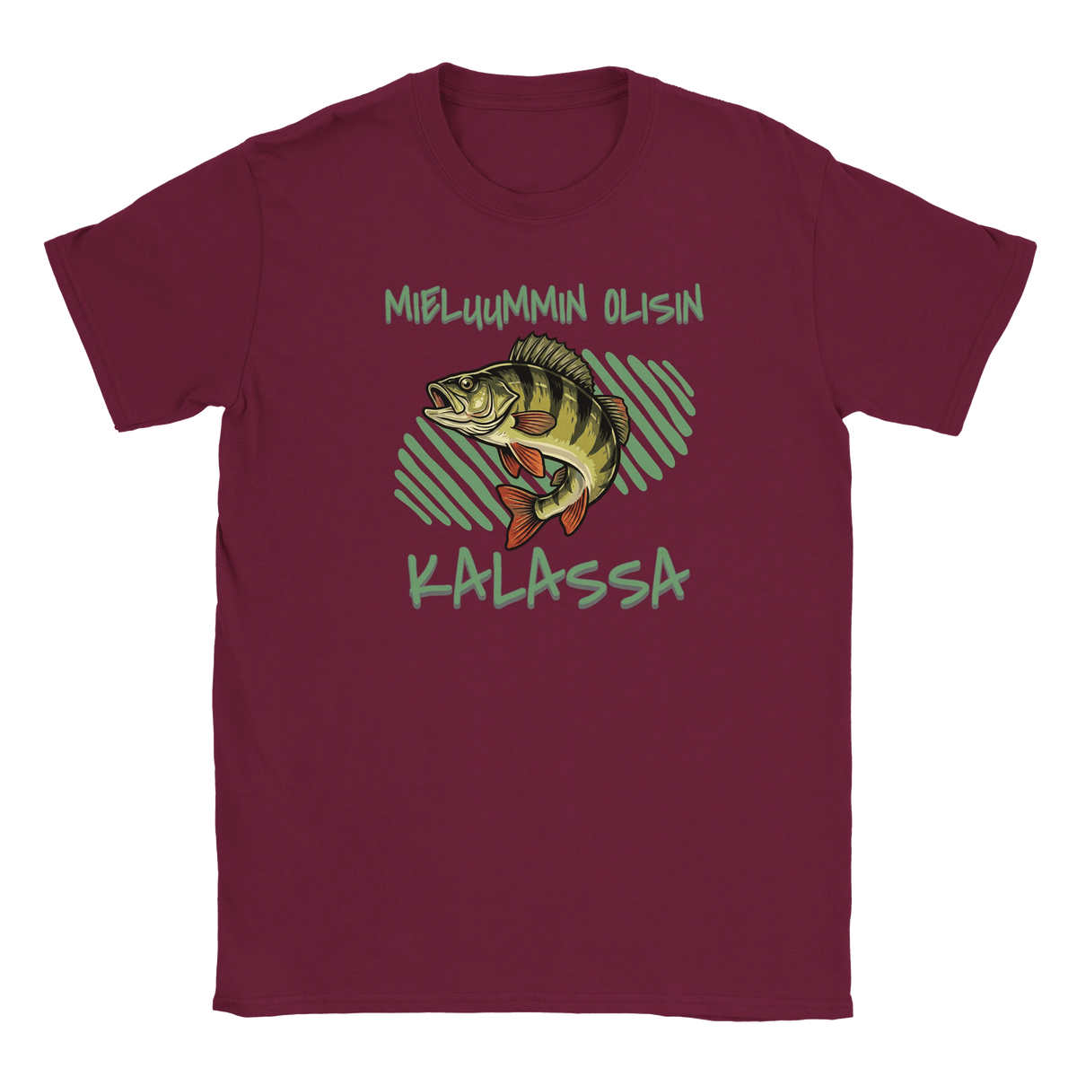 Mieluummin Olisin Kalassa - Ahven - Miesten T - paita - Mun Paita