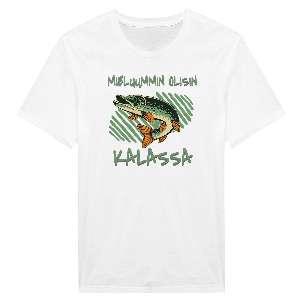 Mieluummin Olisin Kalassa / Hauki - Miesten T - paita - Mun Paita