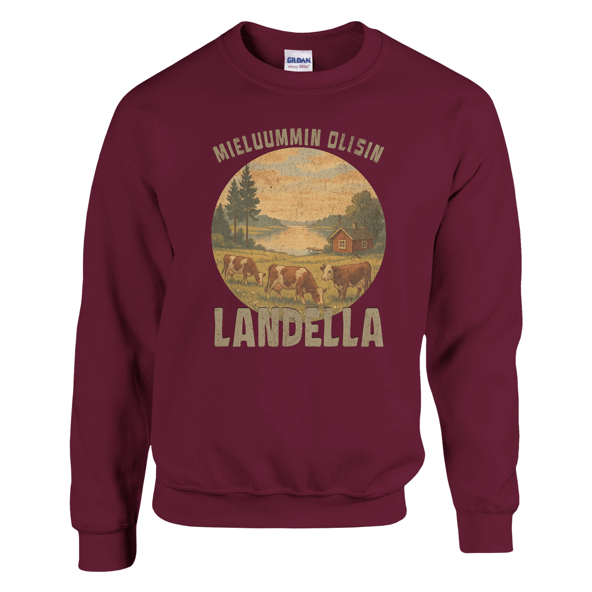Mieluummin Olisin Landella 2 - Collegepaita - Mun Paita