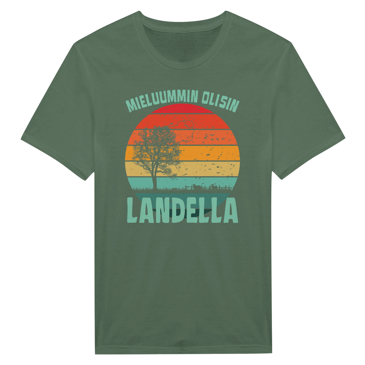 Mieluummin Olisin Landella - Miesten T - paita - Mun Paita