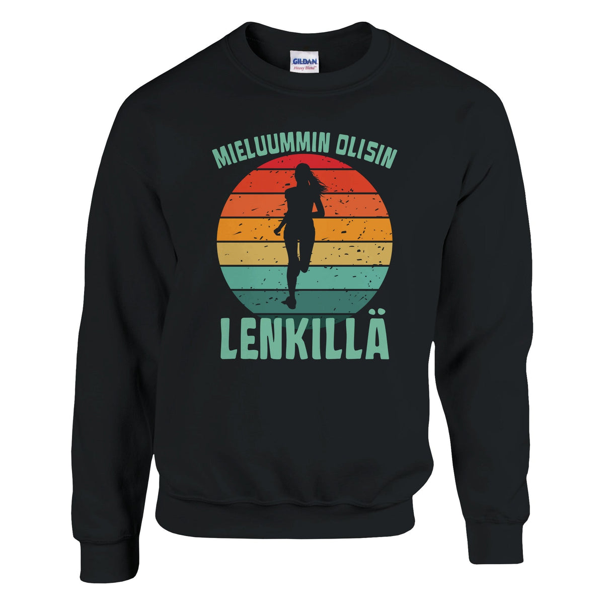 Mieluummin Olisin Lenkillä Naishahmo - Collegepaita - Mun Paita