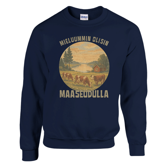 Mieluummin Olisin Maaseudulla - Collegepaita - Mun Paita