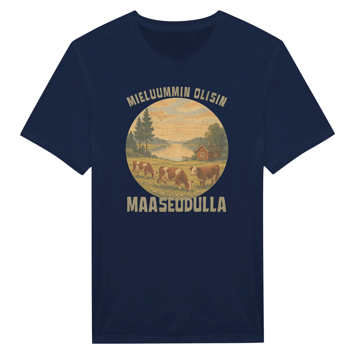 Mieluummin Olisin Maaseudulla - Miesten T - paita - Mun Paita