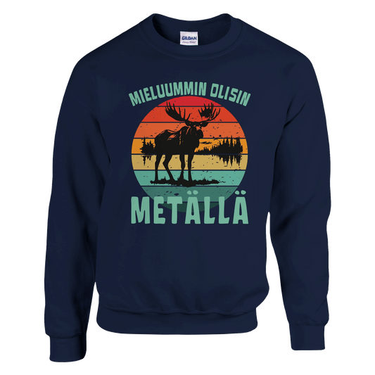 Mieluummin Olisin Metällä - Collegepaita - Mun Paita