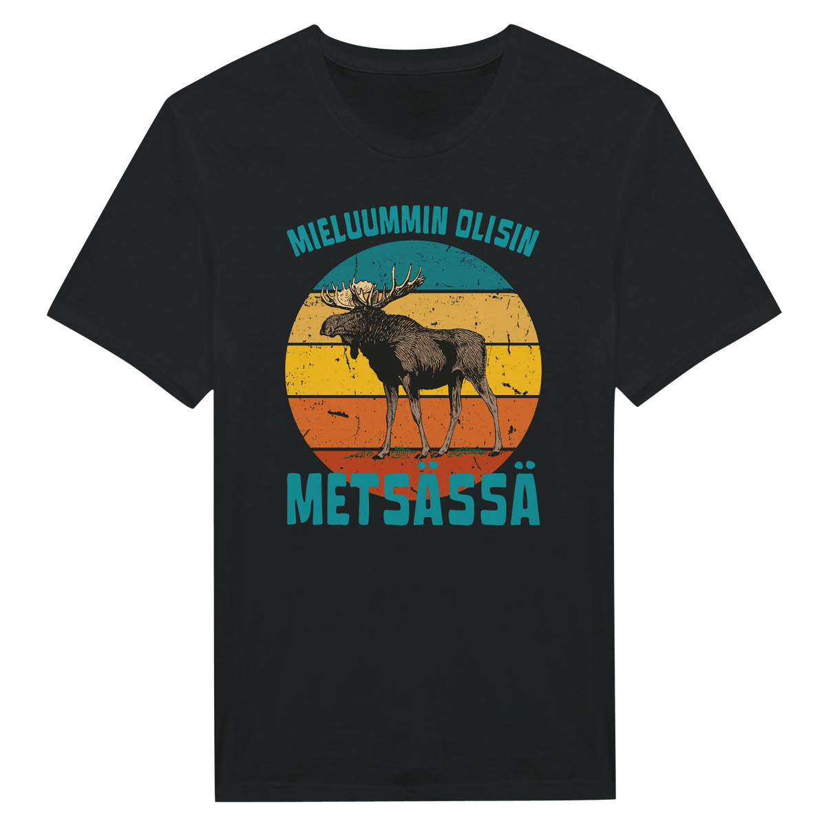 Mieluummin Olisin Metsässä Hirvi v.3 - Miesten T - paita - Mun Paita
