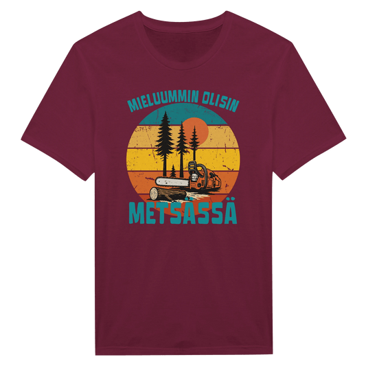 Mieluummin Olisin Metsässä, Saha - Miesten T - paita - Mun Paita