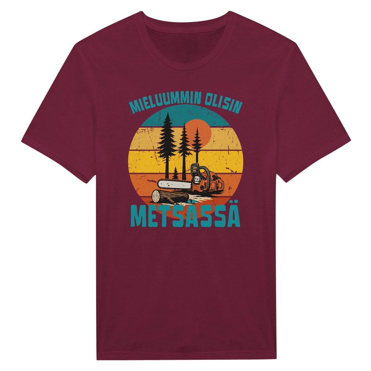 Mieluummin Olisin Metsässä, Saha - Miesten T - paita - Mun Paita