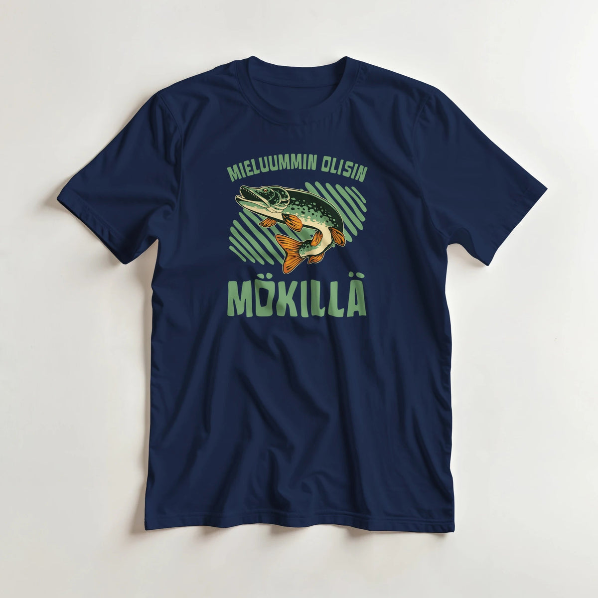 Mieluummin Olisin Mökillä, Hauki - 3XL - 5XL T - paita - Mun Paita
