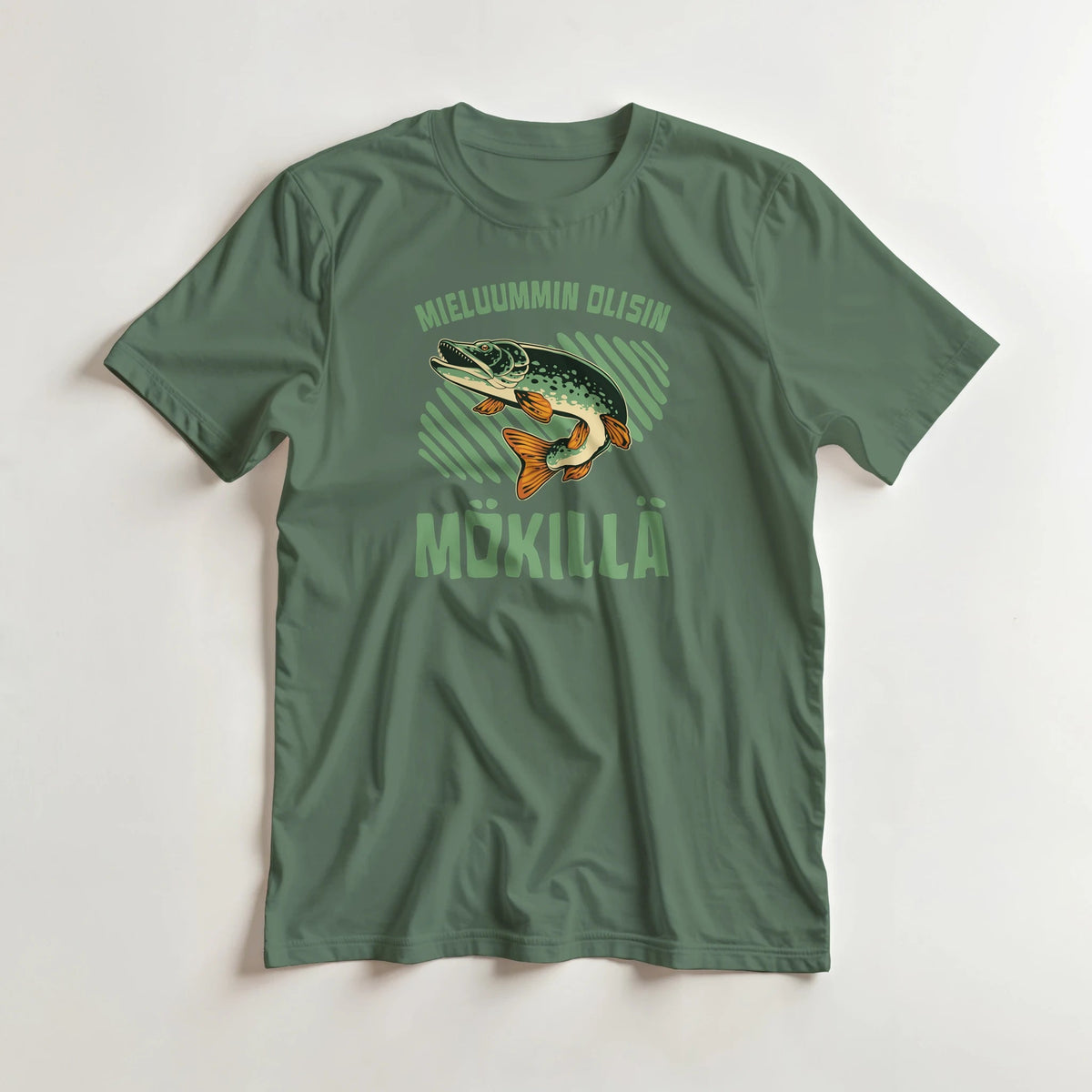 Mieluummin Olisin Mökillä, Hauki - 3XL - 5XL T - paita - Mun Paita