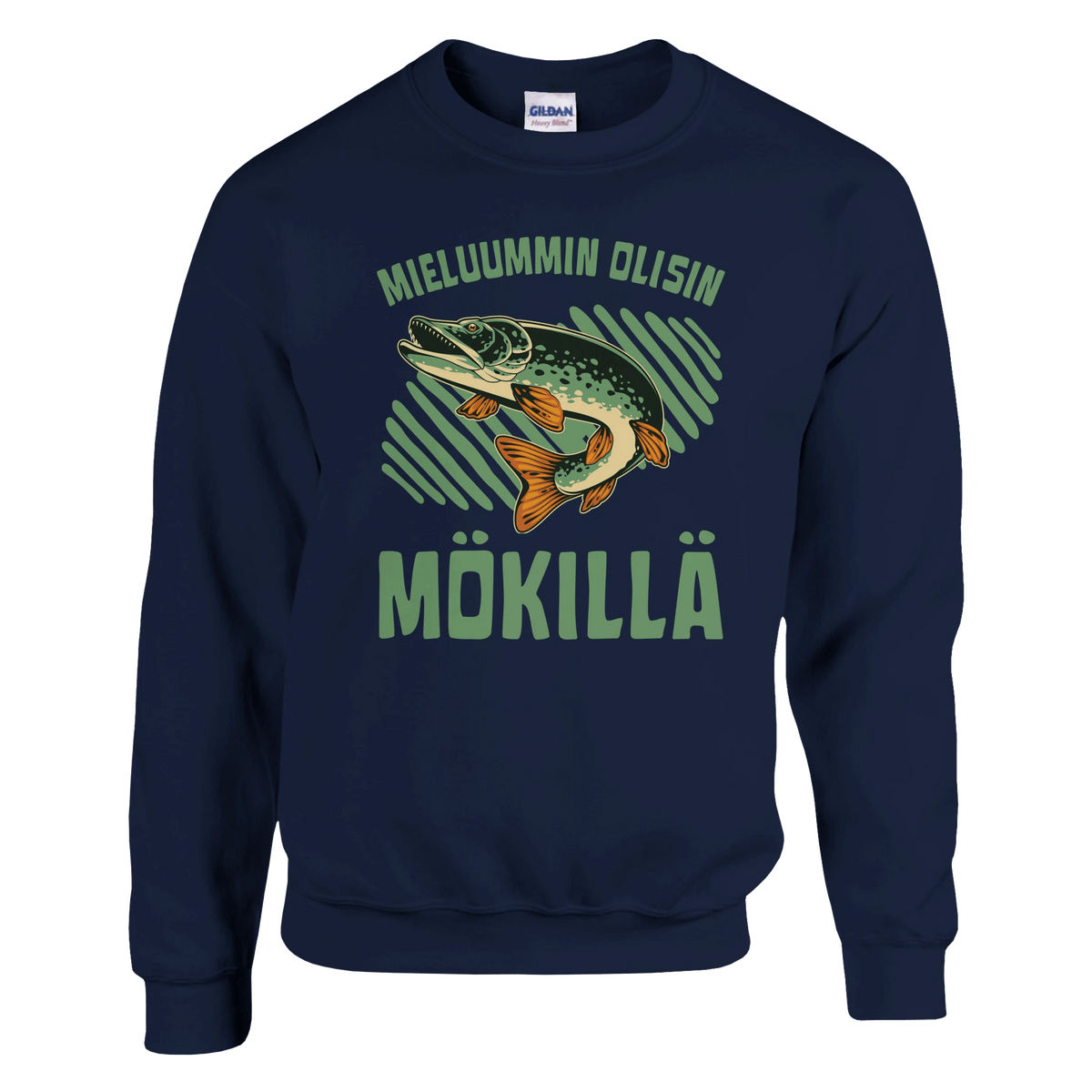 Mieluummin Olisin Mökillä, Hauki - Collegepaita - Mun Paita