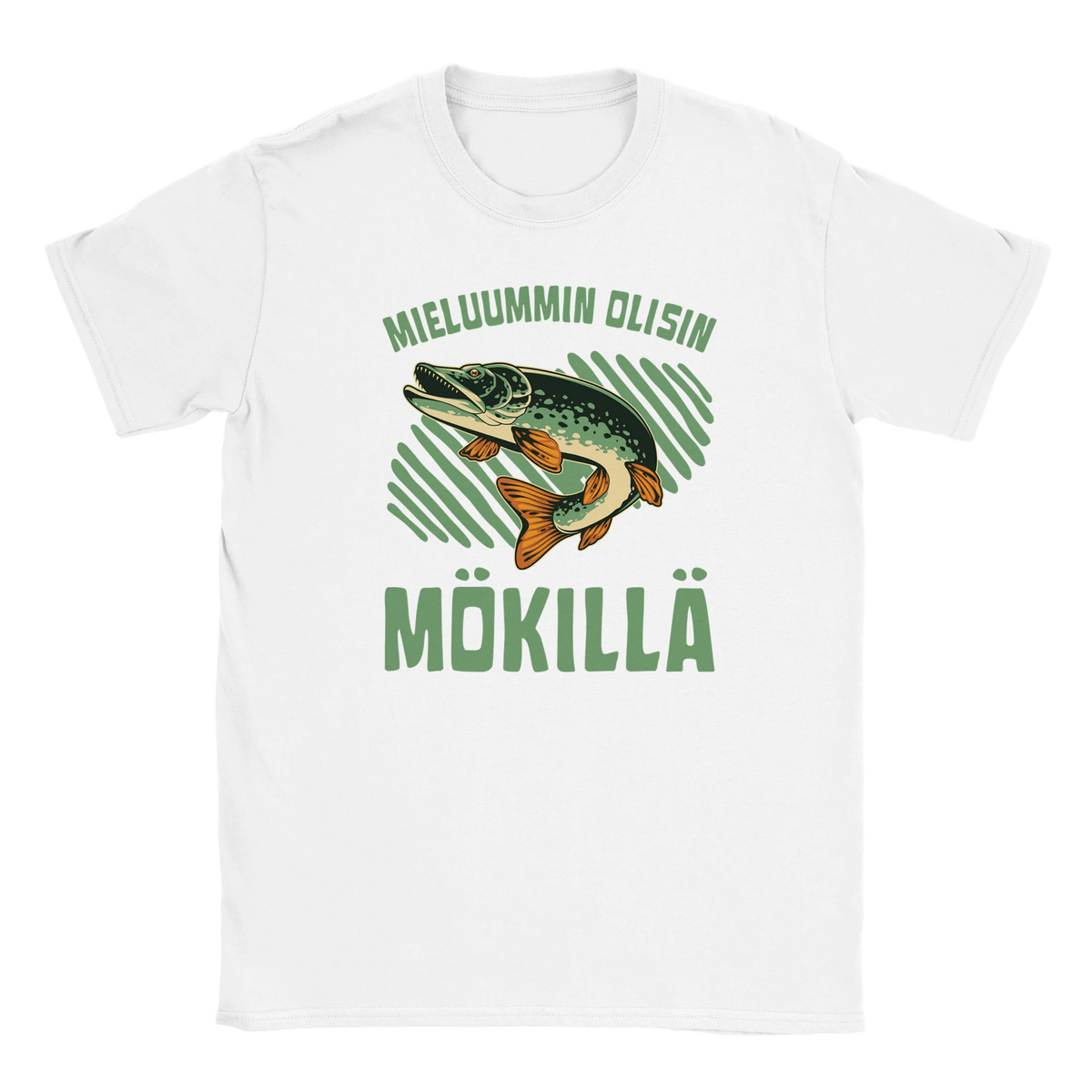 Mieluummin Olisin Mökillä, Hauki - Miesten T - paita - Mun Paita