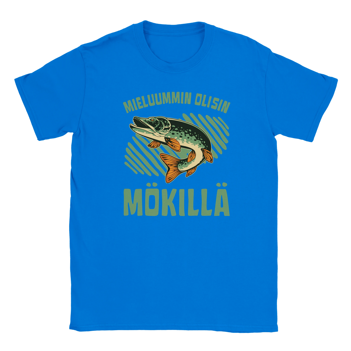 Mieluummin Olisin Mökillä, Hauki - Miesten T - paita - Mun Paita