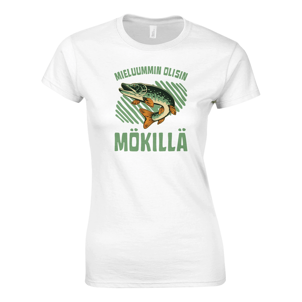 Mieluummin Olisin Mökillä, Hauki - Naisten T - paita - Mun Paita