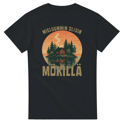 Mieluummin Olisin Mökillä Saaressa - 3XL - 5XL - Mun Paita