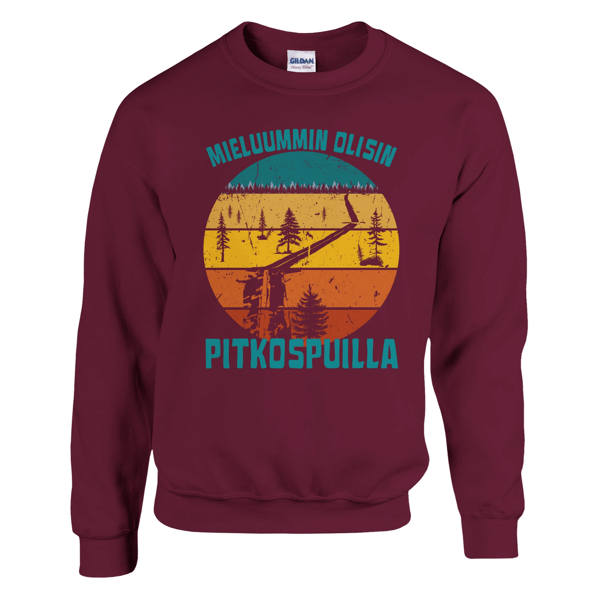Mieluummin Olisin Pitkospuilla - Collegepaita - Mun Paita