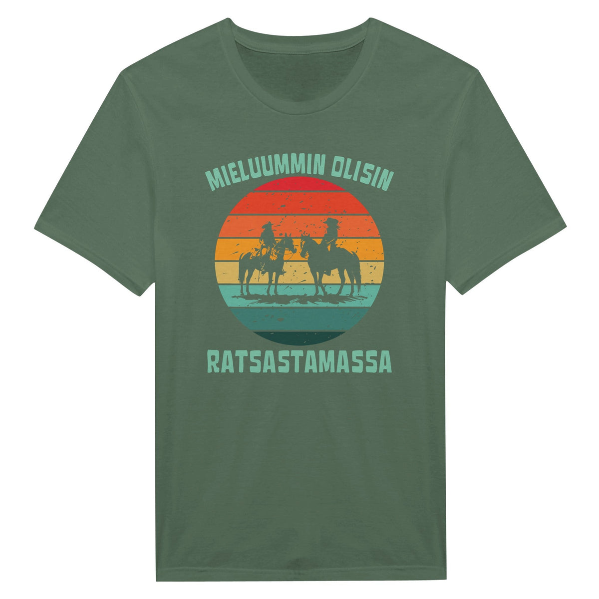Mieluummin Olisin Ratsastamassa - Miesten T - paita - Mun Paita