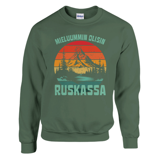 Mieluummin Olisin Ruskassa - Collegepaita - Mun Paita
