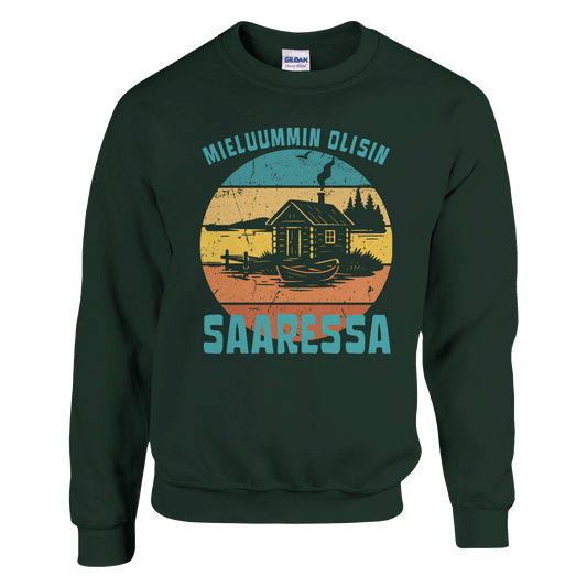 Mieluummin Olisin Saaressa - Collegepaita - Mun Paita