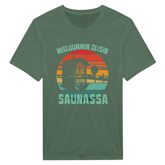 Mieluummin Olisin Saunassa v.2 - Miesten T - paita - Mun Paita