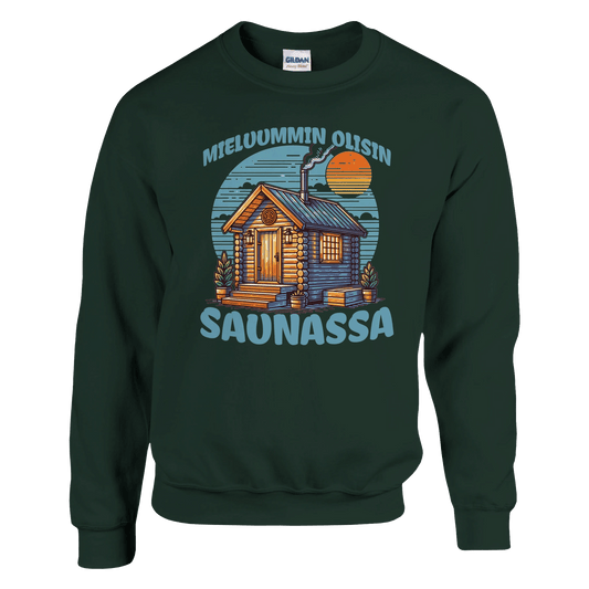Mieluummin Olisin Saunassa v.3 - Collegepaita - Mun Paita