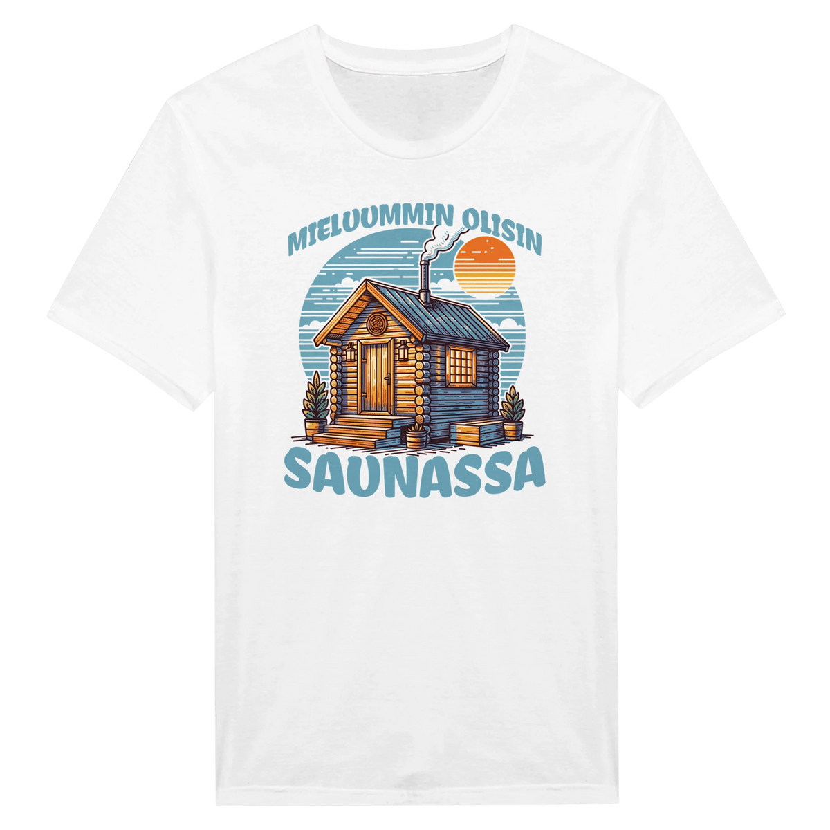 Mieluummin Olisin Saunassa v.3 - Miesten T - paita - Mun Paita