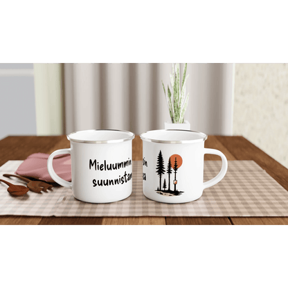 Mieluummin Olisin Suunnistamassa - Emalimuki 3,5dl - Mun Paita