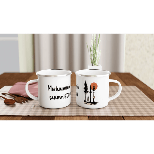 Mieluummin Olisin Suunnistamassa - Emalimuki 3,5dl - Mun Paita