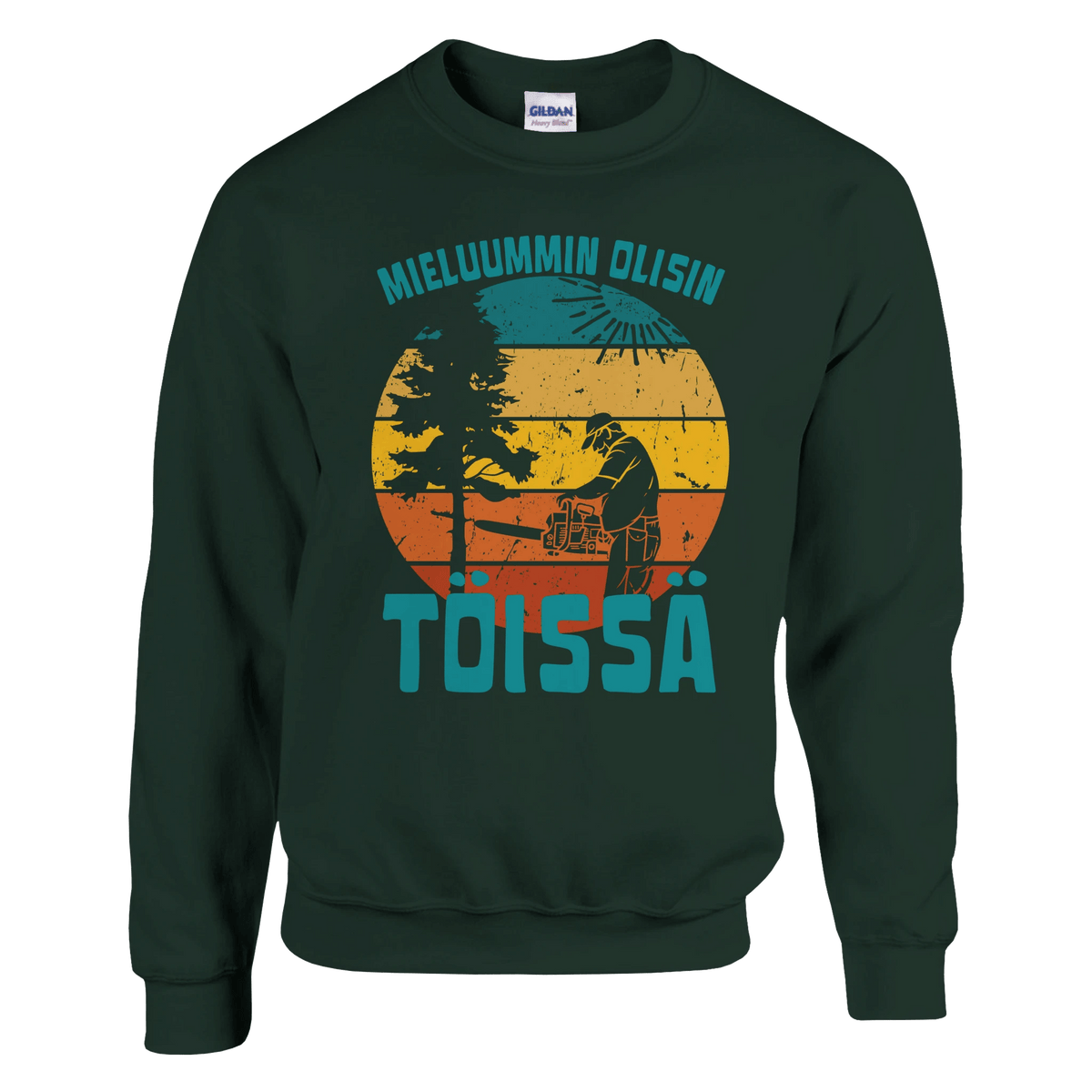 Mieluummin Olisin Töissä (Metsuri) - Collegepaita - Mun Paita